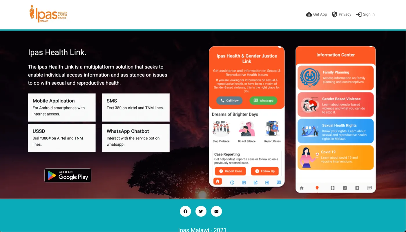 IPAS Health Link screenshot